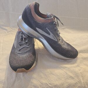 Brooks Charcoal and Tangerine Athletic Sneakers